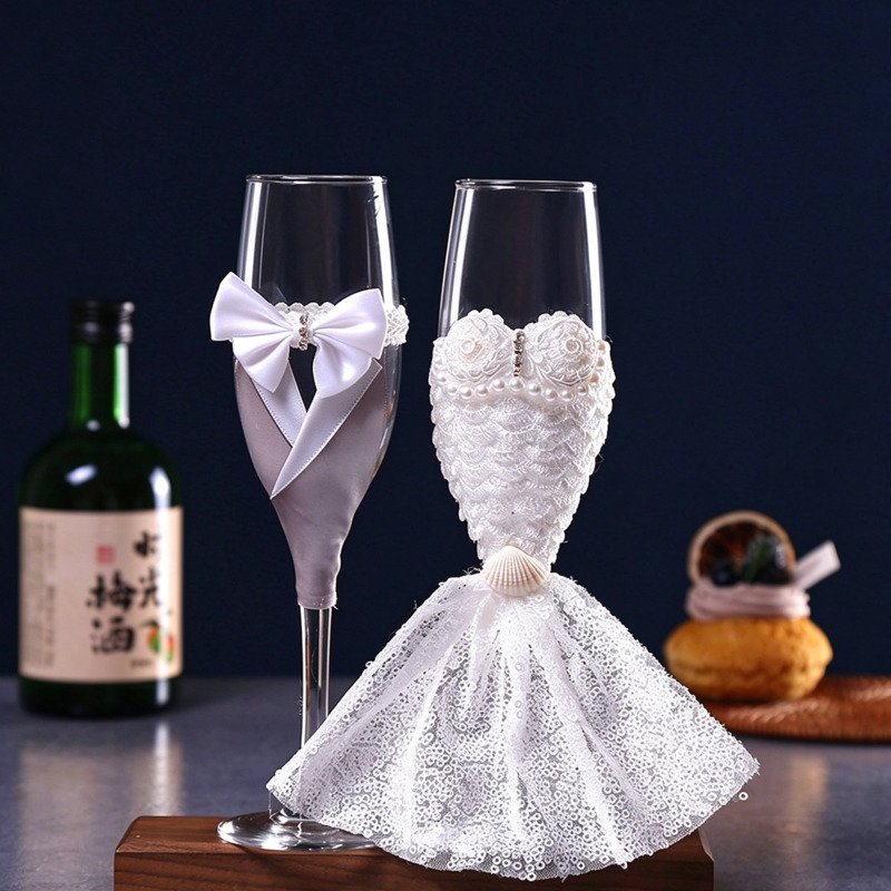 Wedding Champagne Flutes Set B - đánh giá và giá Home Bar Set