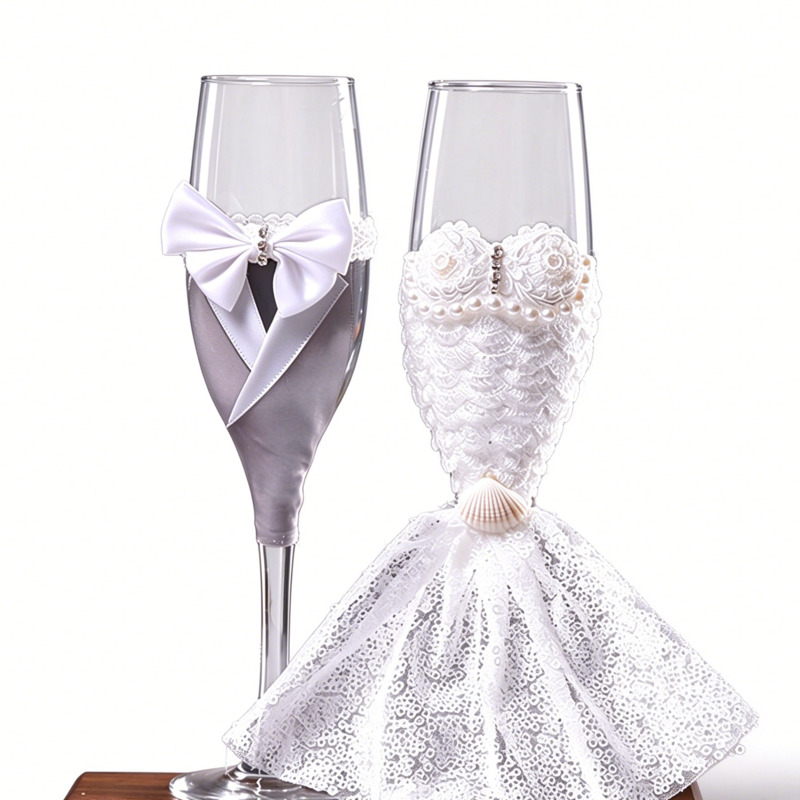Wedding Champagne Flutes Set B - đánh giá và giá Home Bar Set